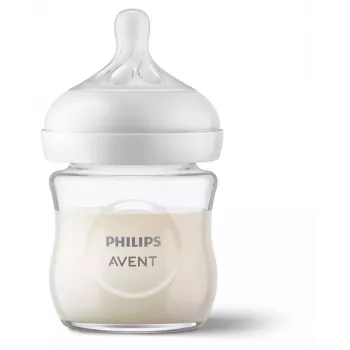 Philips Avent Natural Response sklenená detská fľaša 125 ml s cumlíkom pre novorodencov, 0m+