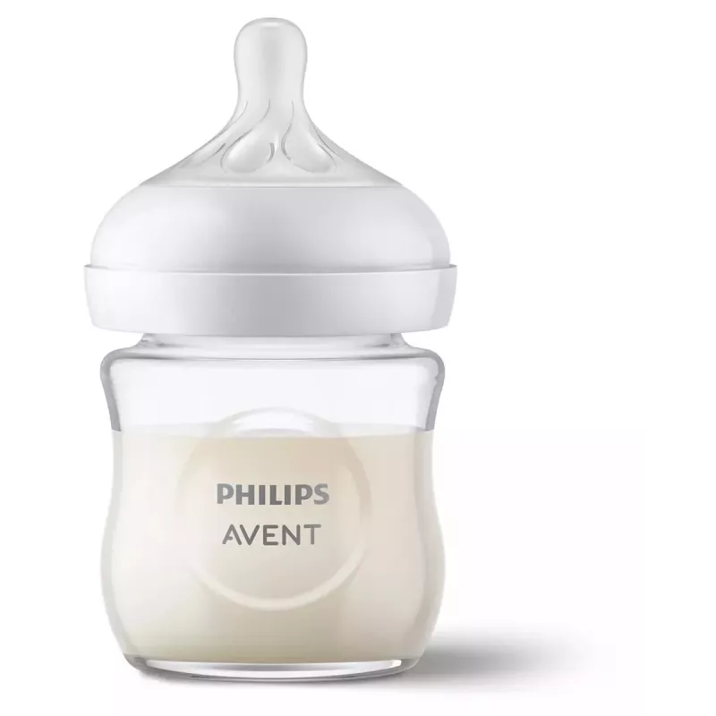 Philips Avent Natural Response sklenená detská fľaša 125 ml s cumlíkom pre novorodencov, 0m+