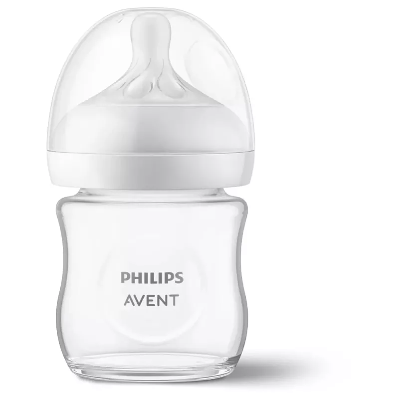 Philips Avent Natural Response sklenená detská fľaša 125 ml s cumlíkom pre novorodencov, 0m+