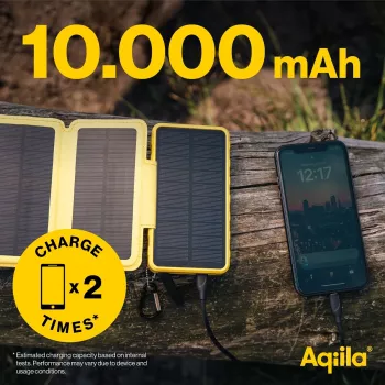 Aqiila Powerbird BS10 solárna powerbanka 10000 mAh čierna & oranžová
