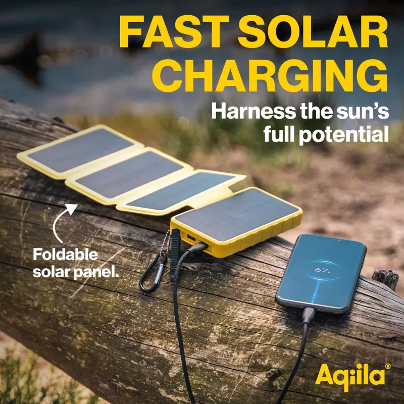 Aqiila Powerbird BS10 solárna powerbanka 10000 mAh čierna & oranžová