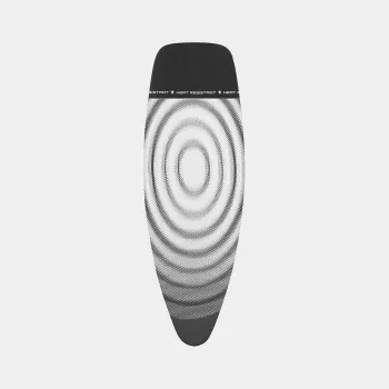 Brabantia poťah na žehliacu dosku Titan Oval, 135 x 45 cm, veľkosť D, 8 mm výplň, bavlnený povrch s penou, metalická sivá