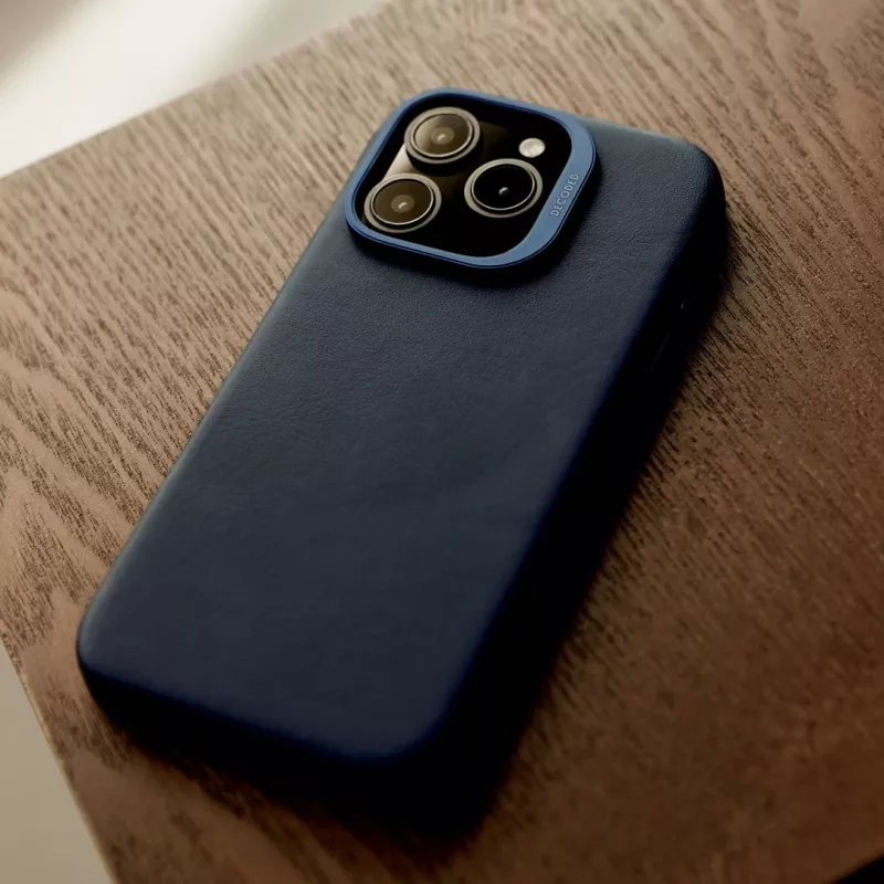 Decoded kožený kryt zadnej strany pre iPhone 16 Pro Max, kompatibilný s MagSafe, Navy