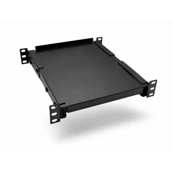 DSIT DS10-FO34 10 palcový univerzálny pevný podklad pre skrine hĺbky 450 mm, 1U, čierny