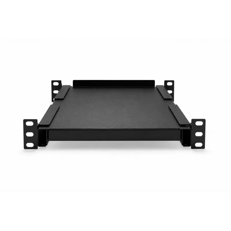 DSIT DS10-FO34 10 palcový univerzálny pevný podklad pre skrine hĺbky 450 mm, 1U, čierny