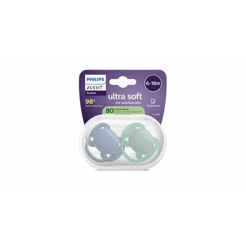 Philips Avent Ultra Soft cumlík 6-18 mesiacov, balenie 2 ks, chlapec