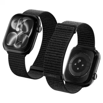 Spigen WBF01 Remienok pre Apple Watch 8/9/10/11/SE/Ultra (44/45/46/49 mm), čierny