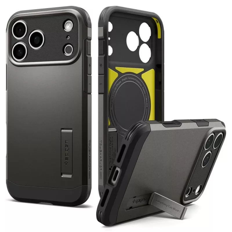 Spigen Tough Armor T MagSafe puzdro pre iPhone 17 Pro / 18 Pro - Gunmetal