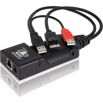 ADDER ALIF101T-DP DisplayPort KVM extender vysielač cez Cat5e/6/7 - 2560x1600, USB 2.0, audio, čierny hliník