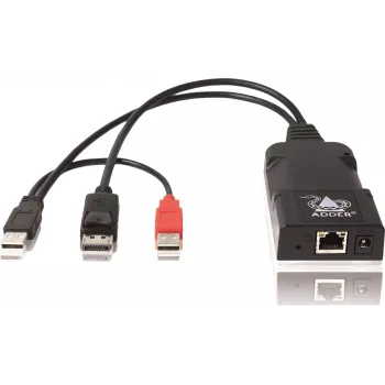 ADDER ALIF101T-DP DisplayPort KVM extender vysielač cez Cat5e/6/7 - 2560x1600, USB 2.0, audio, čierny hliník