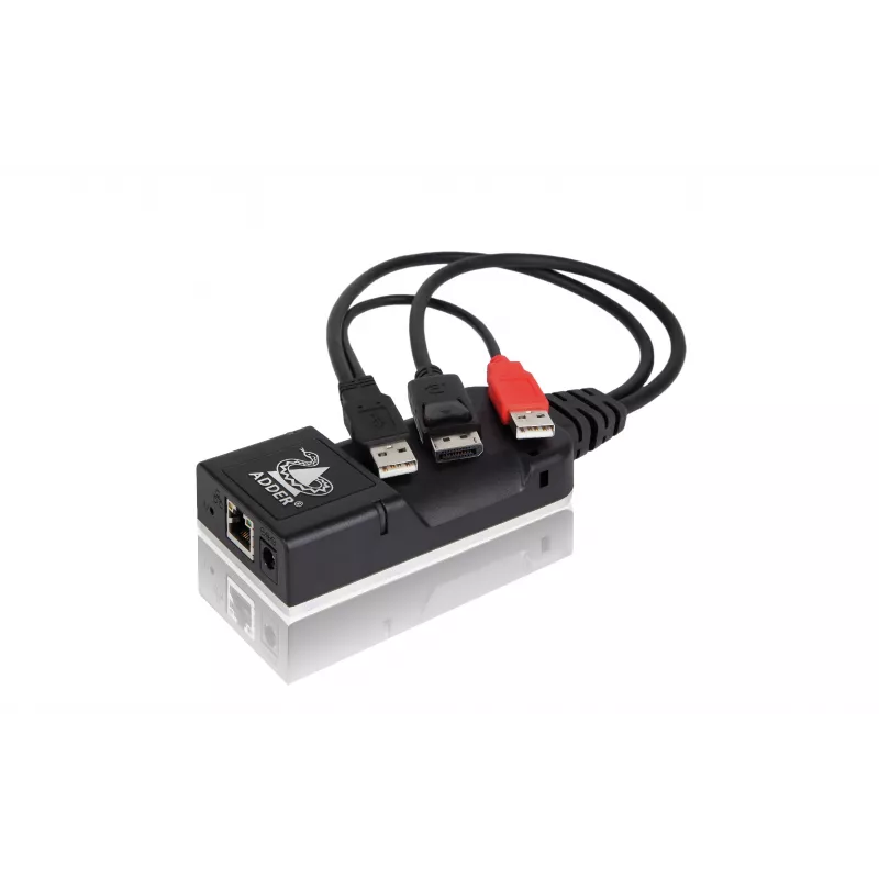 ADDER ALIF101T-DP DisplayPort KVM extender vysielač cez Cat5e/6/7 - 2560x1600, USB 2.0, audio, čierny hliník