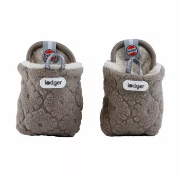 Lodger Buffalo Fleece detské capačky s protišmykovou podrážkou, hnedá, 6-12 mesiacov