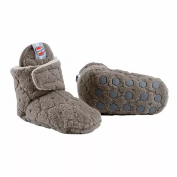 Lodger Buffalo Fleece detské capačky s protišmykovou podrážkou, hnedá, 6-12 mesiacov