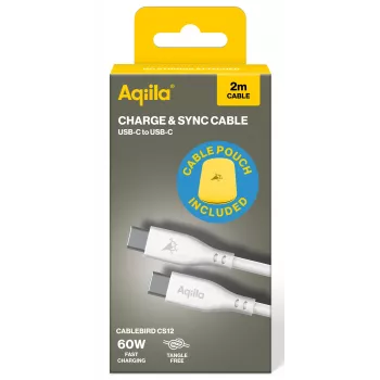 AQIILA Cablebird CS12 USB-C na USB-C nabíjací a synchronizačný kábel 2m 60W čierny AQCBPBIC2SI829