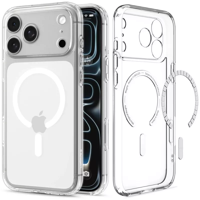 SPIGEN Ultra Hybrid MagSafe puzdro pre iPhone 17 Pro Max / 18 Pro Max – transparentná/biela