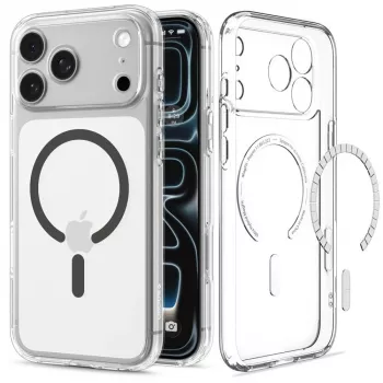 Spigen Ultra Hybrid MagSafe puzdro pre iPhone 17 Pro Max / 18 Pro Max – transparentná/grafitová