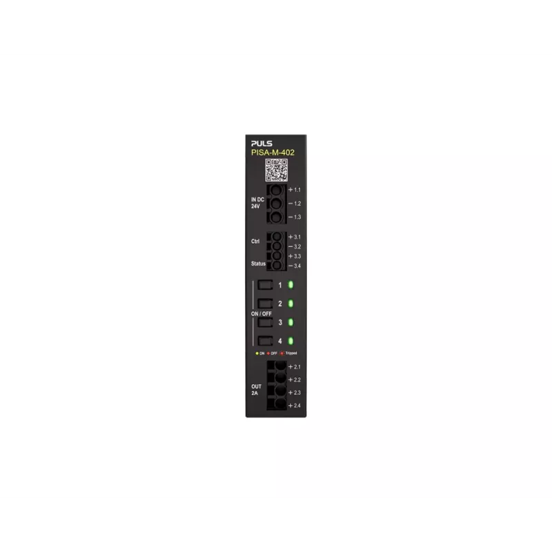 PULS PISA-M-402 elektronický ochranný spínač, 4-kanálový, 24 VDC, 8 A na kanál, DIN lišta
