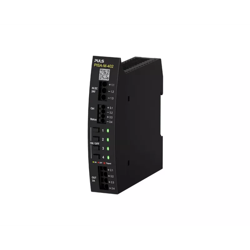 PULS PISA-M-402 elektronický ochranný spínač, 4-kanálový, 24 VDC, 8 A na kanál, DIN lišta