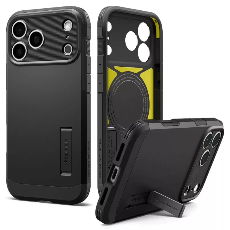 Spigen Tough Armor T MagSafe puzdro pre iPhone 18 Pro / 17 Pro – čierna