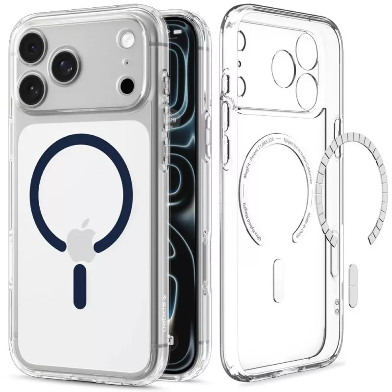 Spigen Ultra Hybrid MagSafe puzdro pre iPhone 17 Pro Max / 18 Pro Max - transparentná/tmavomodrá