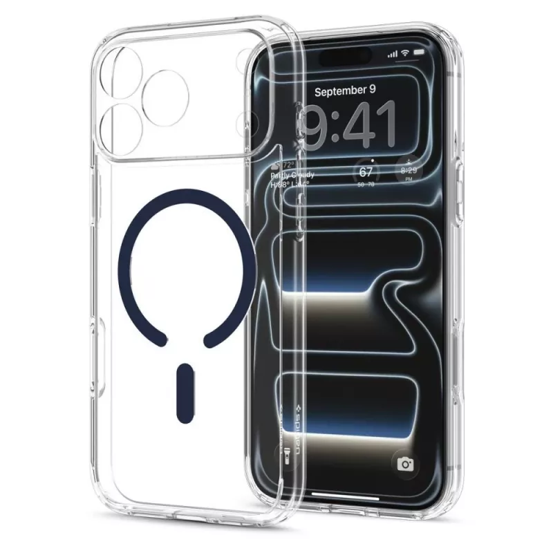 Spigen Ultra Hybrid MagSafe puzdro pre iPhone 17 Pro Max / 18 Pro Max - transparentná/tmavomodrá