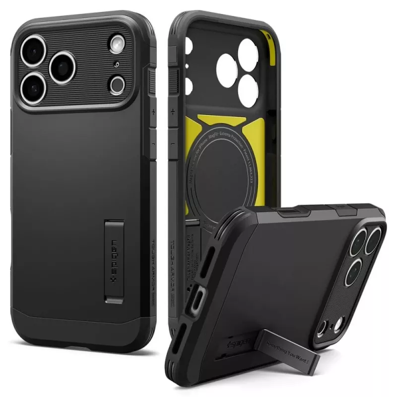 Spigen Tough Armor T MagSafe puzdro pre iPhone 17 Pro Max / 18 Pro Max – čierna