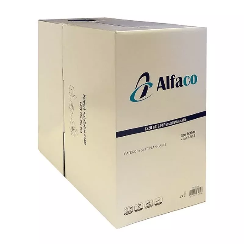 DSIT Alfaco Cat5e F/UTP Solid Core sieťový kábel 305m rolka sivá LSZH Eca