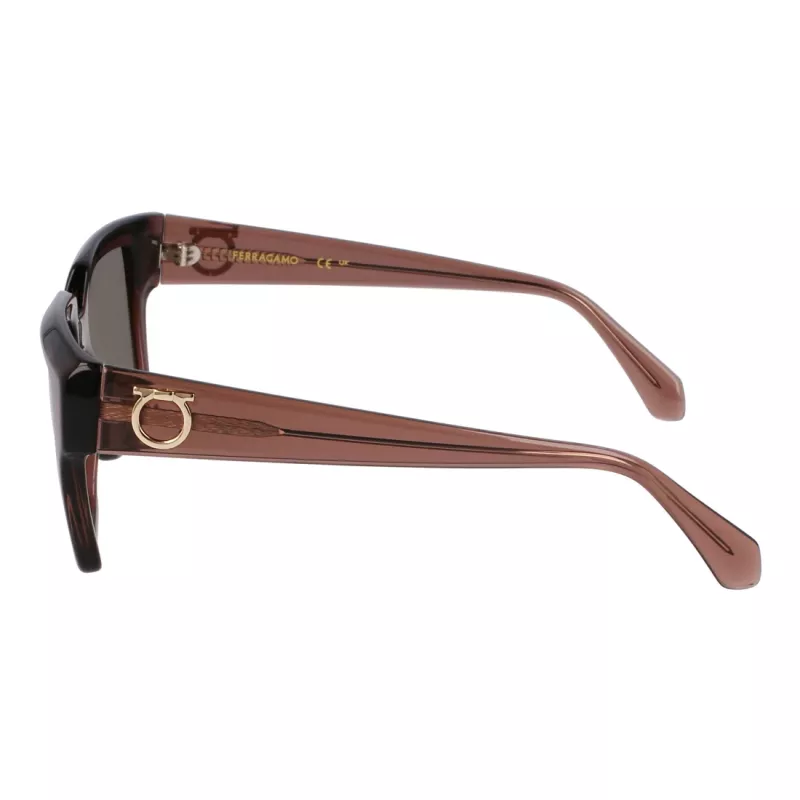 Ferragamo dámske SF2014S-511 hranaté slnečné okuliare, Havana rám, Gradient Brown sklá, 54mm