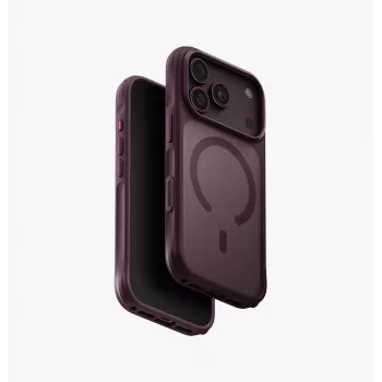 UNIQ Veren MagClick nabíjacie puzdro pre iPhone 18 Pro / 17 Pro – burgundská červená