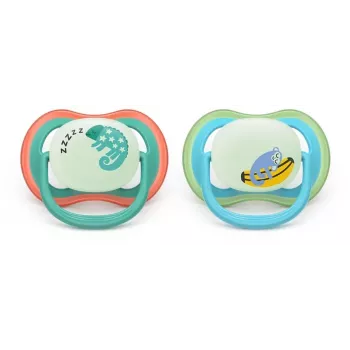 Philips Avent Ultra Air Night cumlík 6-18 mesiacov, balenie 2 ks, chlapec, svietiaci v tme