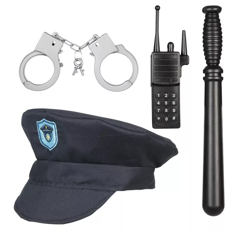 Souza! policajný kostým s klobúkom a doplnkami, vek 4-7