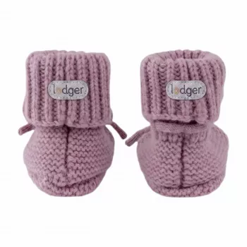 Lodger domáce papuče Merino vlna Baby booties, Mauve, 0-6 mesiacov