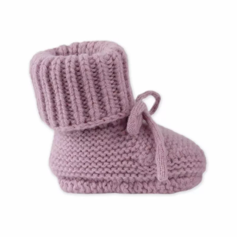Lodger domáce papuče Merino vlna Baby booties, Mauve, 0-6 mesiacov