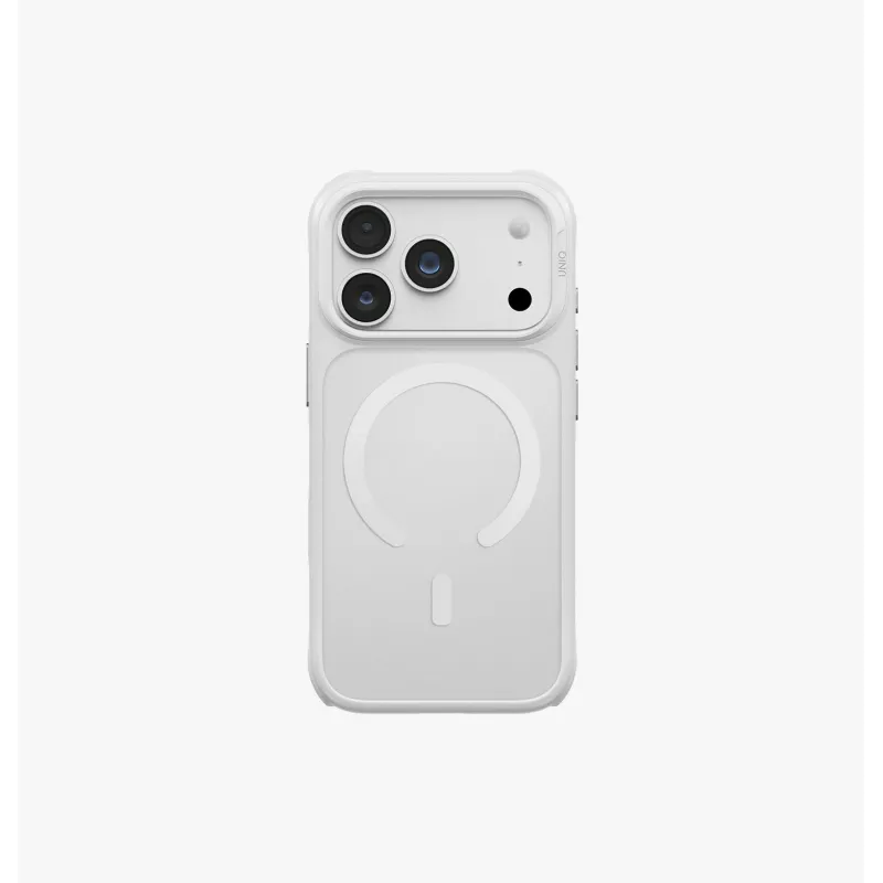 UNIQ Veren MagClick nabíjacie puzdro pre iPhone 18 Pro / 17 Pro – Chalk Frost