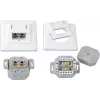 Wirewin DD-TRIO-K5E UP2 WS Cat5e tienená podomietková dátová zásuvka, 2x RJ45, LSA, čistobiela