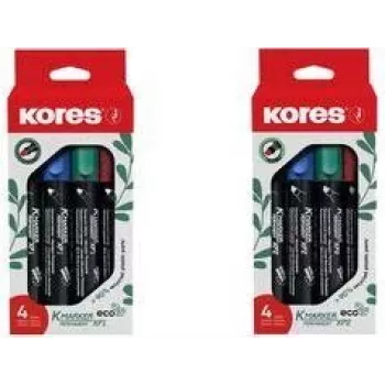 Kores ECO XP1 permanentný marker, guľatý hrot, 3 mm, rôzne farby, sada 4 ks M20764