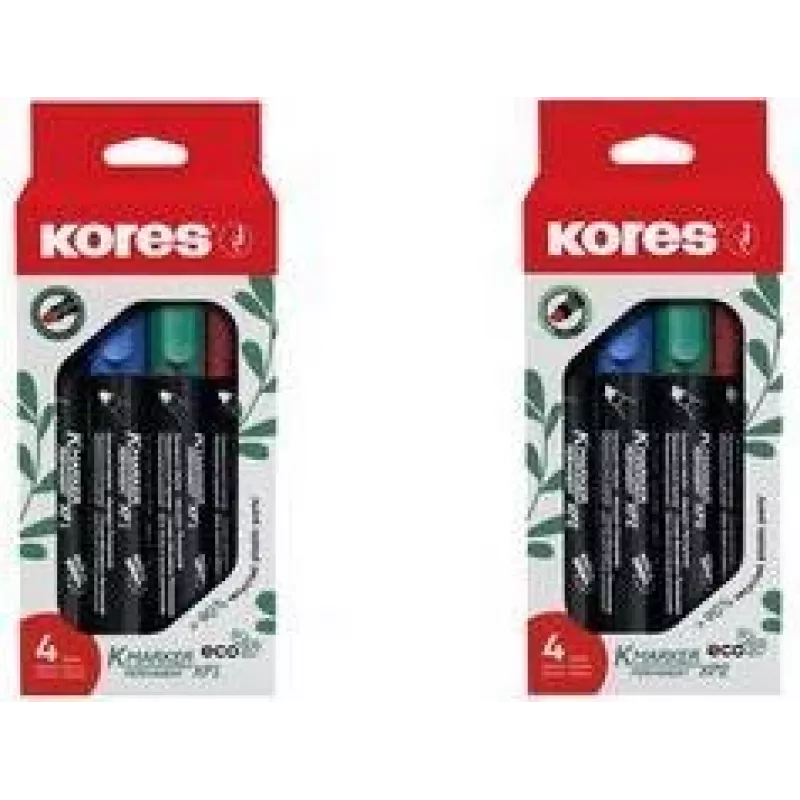 Kores ECO XP1 permanentný marker, guľatý hrot, 3 mm, rôzne farby, sada 4 ks M20764