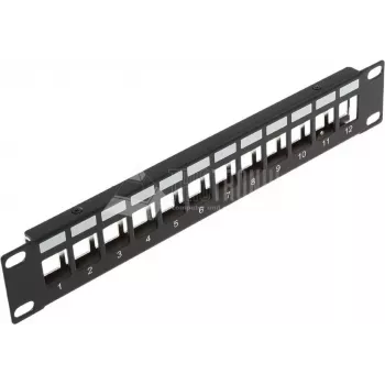 Wirewin TKS PANEL 12 12-portový keystone patch panel, 10 palcový rack, tienený, čierna