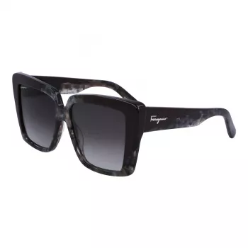 Ferragamo dámske SF1060S-21 motýlie slnečné okuliare, Havana/hnedý gradient, 55 mm