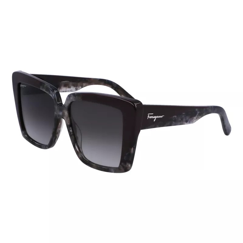 Ferragamo dámske SF1060S-21 motýlie slnečné okuliare, Havana/hnedý gradient, 55 mm