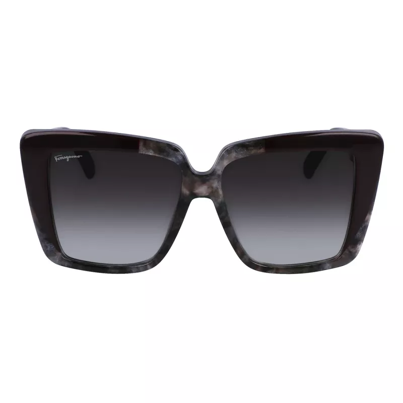Ferragamo dámske SF1060S-21 motýlie slnečné okuliare, Havana/hnedý gradient, 55 mm