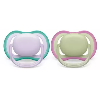 Philips Avent Ultra Air cumlík 0-6 mesiacov, balenie 2 ks, dievčenský ružová/fialová, SCF085/24