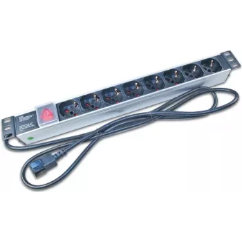 Wirewin NVL8 UPS 19 palcov 1U racková PDU so 8 Schuko zásuvkami, 16A, čierna