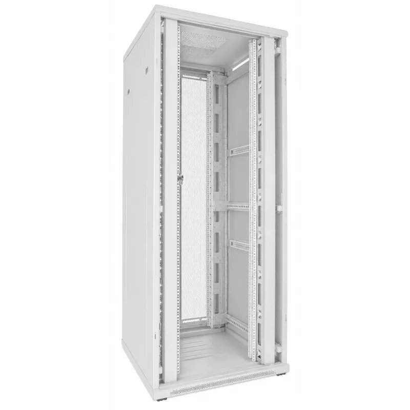 DSIT 47U 19-palcový serverový rack 800x800x2200mm biely s perforovanými dvojitými dverami DS8847DD-W