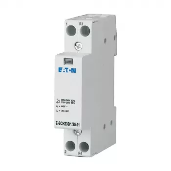 Eaton Z-SCH230/1/25-11 inštalačný stýkač, 230 V AC cievka, 1 NO + 1 NC, 25 A, DIN lišta 193886