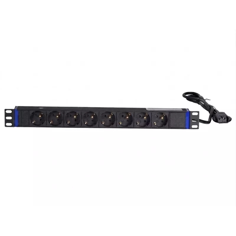 DSIT 19-palcový 8-násobný rackmount PDU s C14 konektorom a uzemňovacím kontaktom (DS-8PDU-C14-PE)