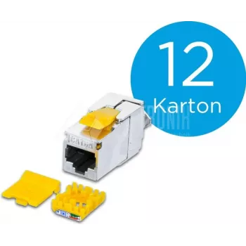 Wirewin WKS JACK KAT6A SLIM 12 CAT6A 10 Gigabit Ethernet tienený keystone modul, balenie 12 ks
