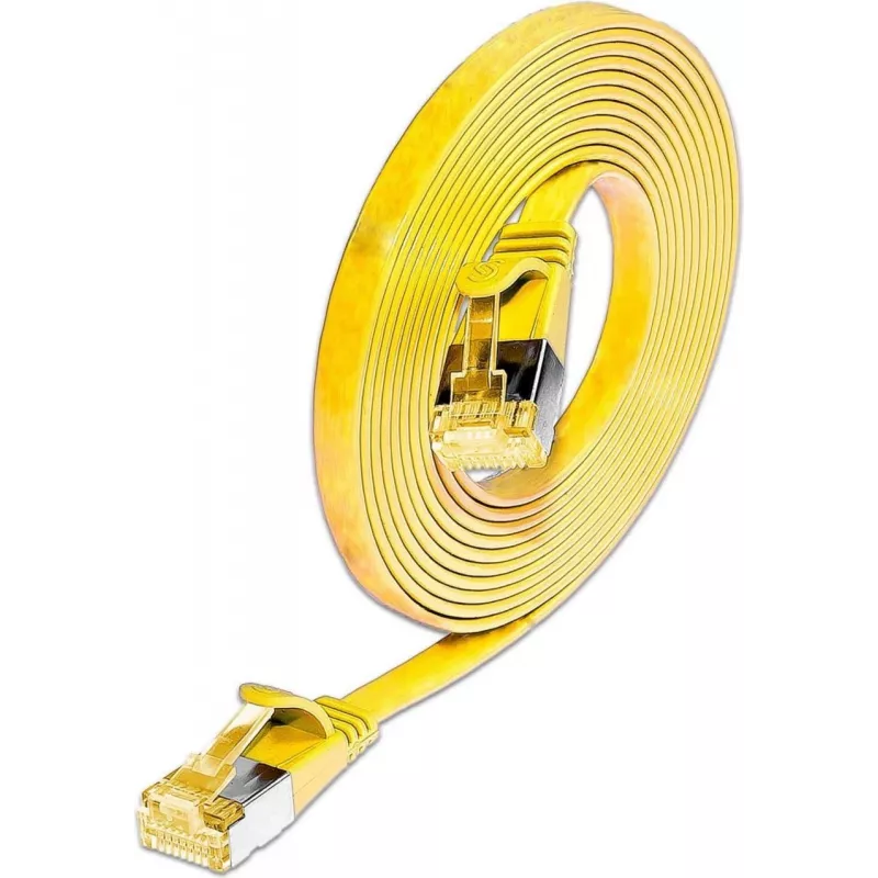 Wirewin Cat6A Slim Ethernet Patch kábel U/FTP plochý žltý 1m 10Gbps PKW-STP-SLIM-K6A 1.0 GE