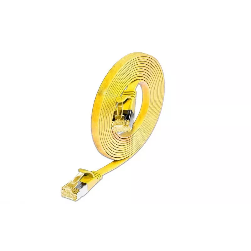 Wirewin Cat6A Slim Ethernet Patch kábel U/FTP plochý žltý 1m 10Gbps PKW-STP-SLIM-K6A 1.0 GE