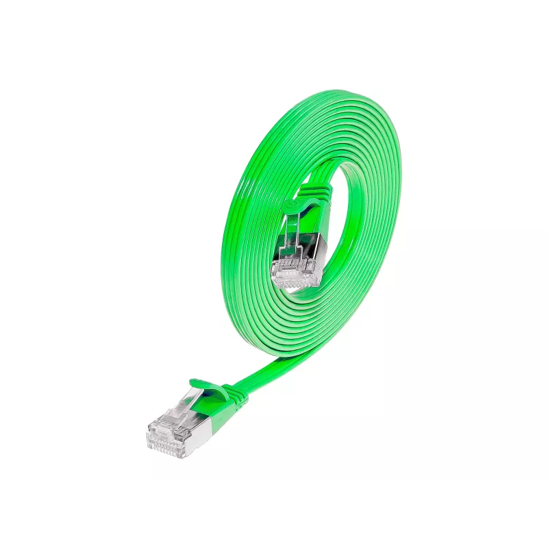 Wirewin Cat.6 Slim patch kábel, STP (PIMF), 0,1 m, zelený PKW-STP-SLIM-KAT6 0.1 GN